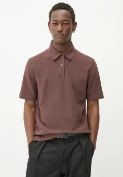 Samsoe Samsoe tricou polo SAKVISTBRO culoarea maro, uni, M10000053 imagine