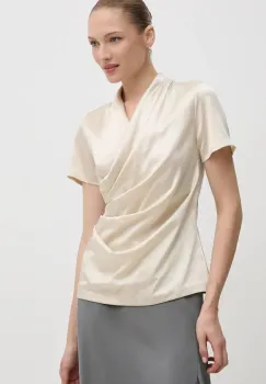 Sandro Ferrone bluza femei, culoarea bej, neted, SFS7YBEMALYS imagine