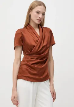 Sandro Ferrone bluza femei, culoarea portocaliu, neted, SFS7YBEMALYS imagine