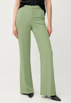 Sandro Ferrone pantaloni culoarea verde, lat, high waist, S25XBEFRING imagine