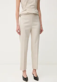 Sandro Ferrone pantaloni femei, culoarea bej, mulata, high waist, S23XBEBERILLIO imagine