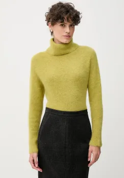 Sandro Ferrone pulover din amestec de lana de alpaca culoarea verde, cu guler, S9YBFNOME imagine