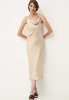 Sandro Ferrone rochie culoarea bej, maxi, mulata, SFS27XBDBURCH imagine