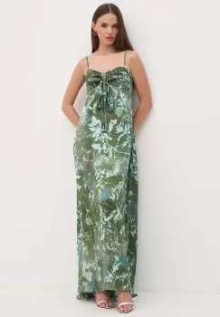 Sandro Ferrone rochie culoarea verde, maxi, evazati, SFS32XBDMAIS imagine