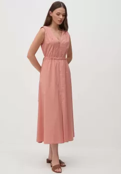 Sandro Ferrone rochie din bumbac culoarea roz, midi, evazati, SFS7XBDMADA imagine