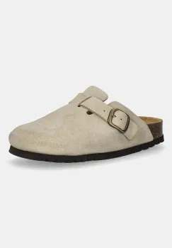 Scholl papuci din piele FAE culoarea bej, F321981002 imagine