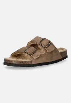 Scholl papuci din piele JOSEPHINE culoarea maro, F318431062 imagine