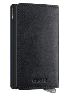 Secrid portofel de piele BASCO culoarea bleumarin imagine