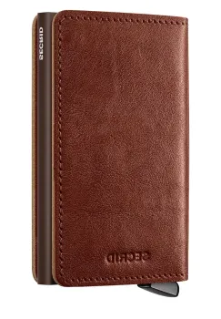 Secrid portofel de piele BASCO culoarea maro imagine