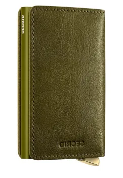Secrid portofel de piele BASCO culoarea verde imagine