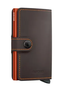 Secrid portofel de piele culoarea maro, MM-Truffle & Orange imagine