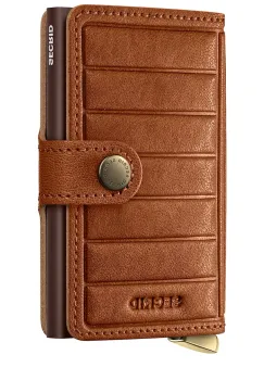 Secrid portofel de piele EMBOSS LINES culoarea maro imagine