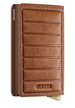 Secrid portofel de piele EMBOSS LINES culoarea maro imagine