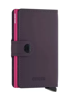 Secrid portofel de piele Miniwallet Matte Dark Purple-Fuchsia culoarea violet imagine