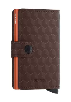 Secrid portofel de piele Optical Brown-Orange culoarea maro imagine