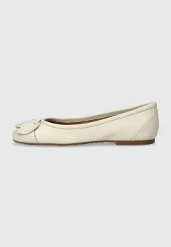 See by Chloe balerini de piele Chany culoarea bej, SB40070A imagine
