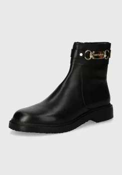 See by Chloe cizme de piele Signature 1 femei, culoarea negru, cu toc plat, SB43034A imagine