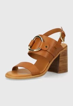 See by Chloe sandale de piele Hana culoarea maro, SB42083A imagine