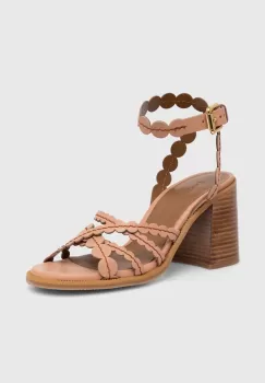 See by Chloe sandale de piele Kaddy culoarea bej, SB42032A imagine