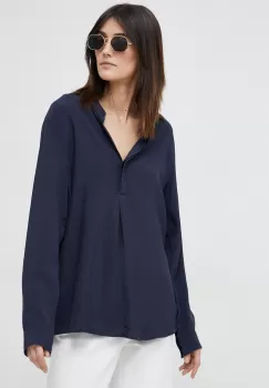 Seidensticker bluza femei, culoarea albastru marin, neted imagine