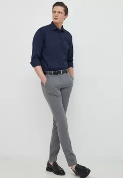 Seidensticker camasa din bumbac barbati, culoarea albastru marin, slim imagine