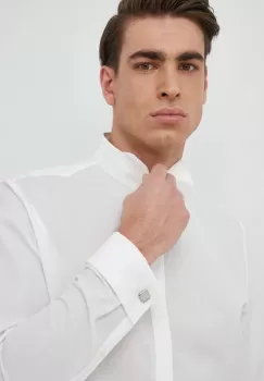 Seidensticker camasa din bumbac barbati, culoarea bej, cu guler clasic, slim imagine