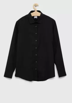 Seidensticker camasa din bumbac Barbati, culoarea negru, cu guler clasic, regular imagine