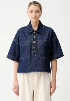 Sessun bluza subtire de blugi uni, 25110014 imagine