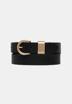 Sessun curea de piele culoarea negru, 25116003 imagine