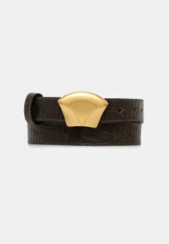 Sessun curea de piele culoarea verde, 25116002 imagine