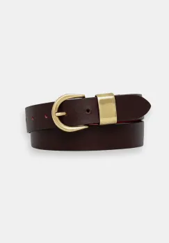 Sessun curea de piele femei, culoarea bordo, 24116004 imagine