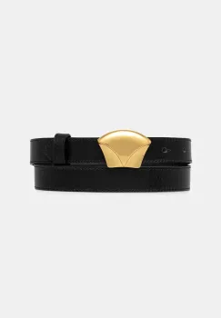 Sessun curea de piele femei, culoarea negru, 24616001 imagine