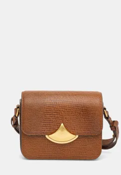 Sessun geanta de piele culoarea maro, 25102003 imagine
