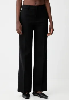 Sessun pantaloni culoarea negru, drept, high waist, 25207029 imagine