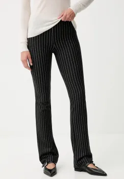 Sessun pantaloni culoarea negru, drept, medium waist, 25107035 imagine
