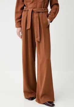 Sessun pantaloni culoarea portocaliu, lat, high waist, 25207012 imagine