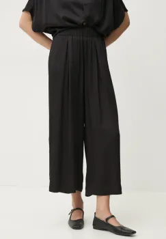 Sessun pantaloni femei, culoarea negru, lat, high waist, 24207018 imagine