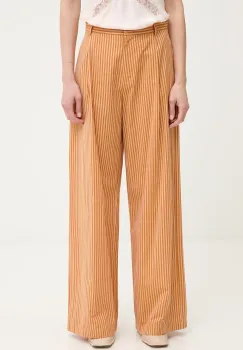 Sessun pantaloni wide leg pentru femei, din bumbac imagine