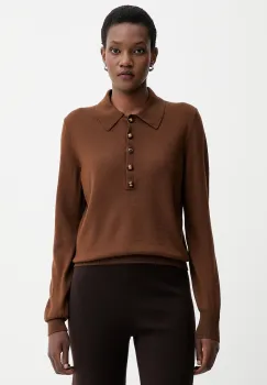 Sessun pulover de lana culoarea maro, light, 25109022 imagine