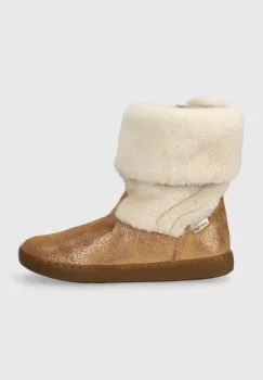 Shoo Pom cizme de iarna pentru copii din piele intoarsa culoarea maro imagine