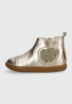 Shoo Pom cizme de piele culoarea bej imagine