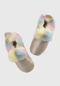 Shoo Pom papuci din piele intoarsa pentru copii culoarea roz imagine