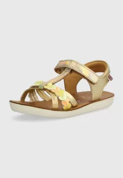Shoo Pom sandale de piele GOA TRESSE LOVE culoarea auriu imagine