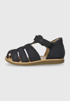 Shoo Pom sandale din piele intoarsa pentru copii culoarea albastru marin imagine