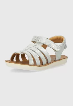 Shoo Pom sandale din piele intoarsa pentru copii GOA SPART culoarea argintiu imagine