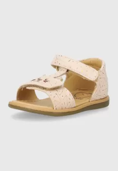 Shoo Pom sandale din piele intoarsa pentru copii TITY MIAOU culoarea bej imagine