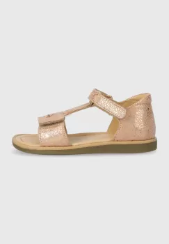 Shoo Pom sandale din piele pentru copii culoarea bej imagine