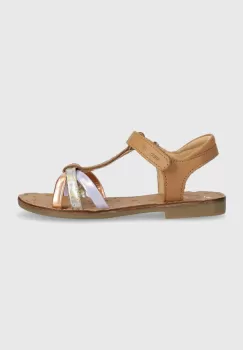 Shoo Pom sandale din piele pentru copii culoarea maro imagine