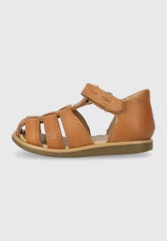 Shoo Pom sandale din piele pentru copii culoarea maro imagine