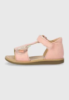 Shoo Pom sandale din piele pentru copii culoarea roz imagine